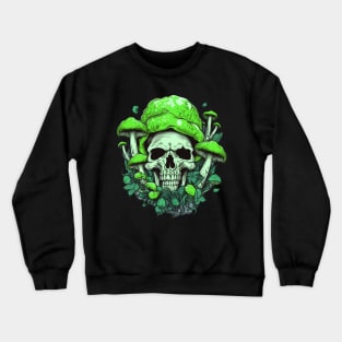 Cosmic Fusion Psychedelic Mushroom Skull Crewneck Sweatshirt